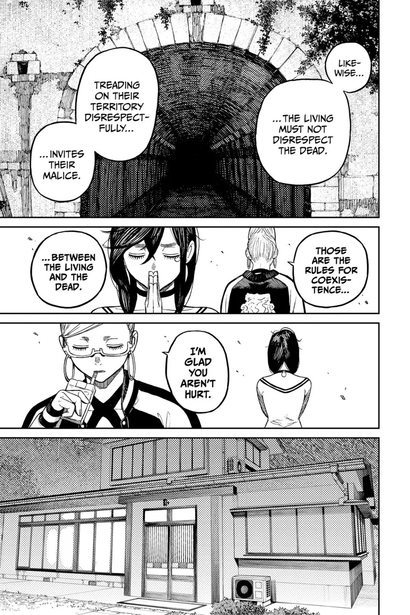 Momo keeps praying while Grandma Seiko tells her not to disrespect the dead. They went back to the house.