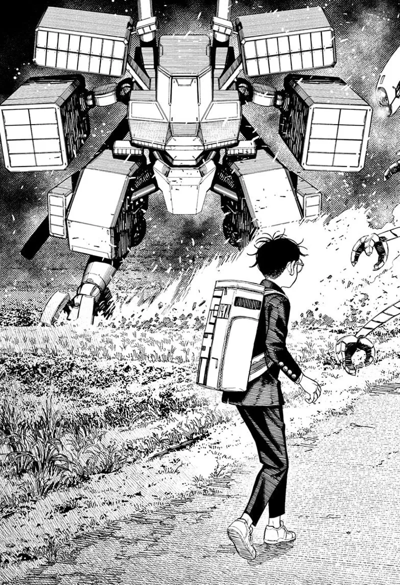 A fifth one appears, which looks like a large robot.