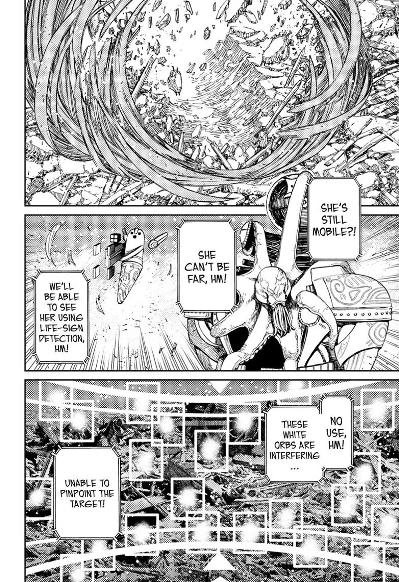 The beam destroys the hair. The aliens discover Aira and Jiji missing. It goes back to his suit to find them.