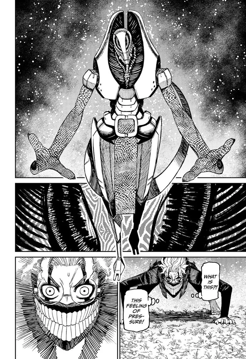 A weird alien appears, and Okarun feels intense pressure on him.