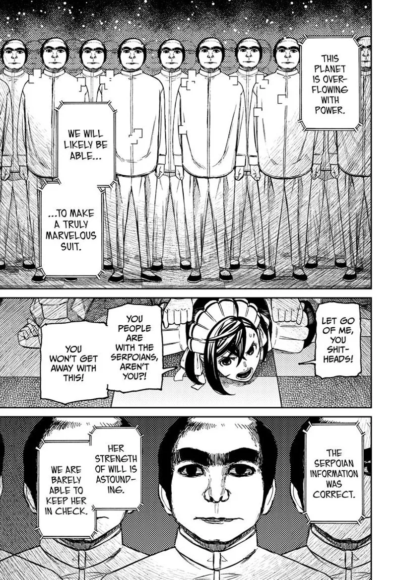 The creepy men's clothes change and reveal the Serpoian's information is correct.