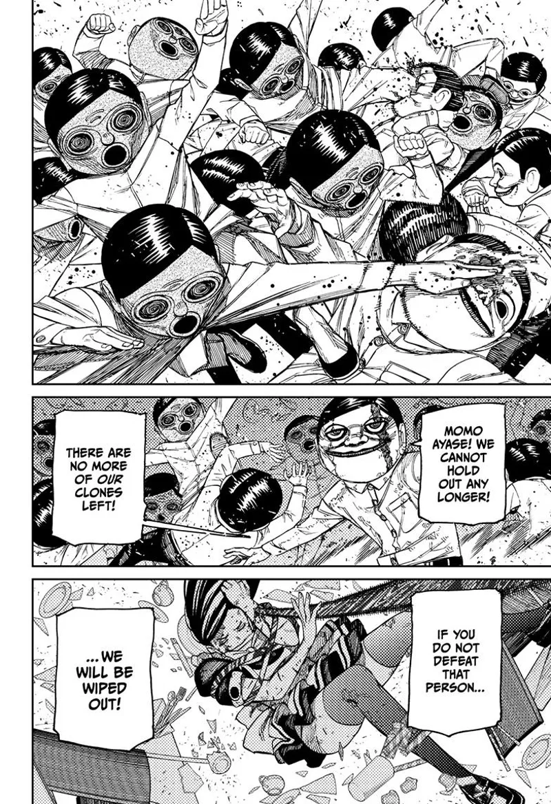 The transformed Serpoians overpower the Serpoians as Momo gets flung around.