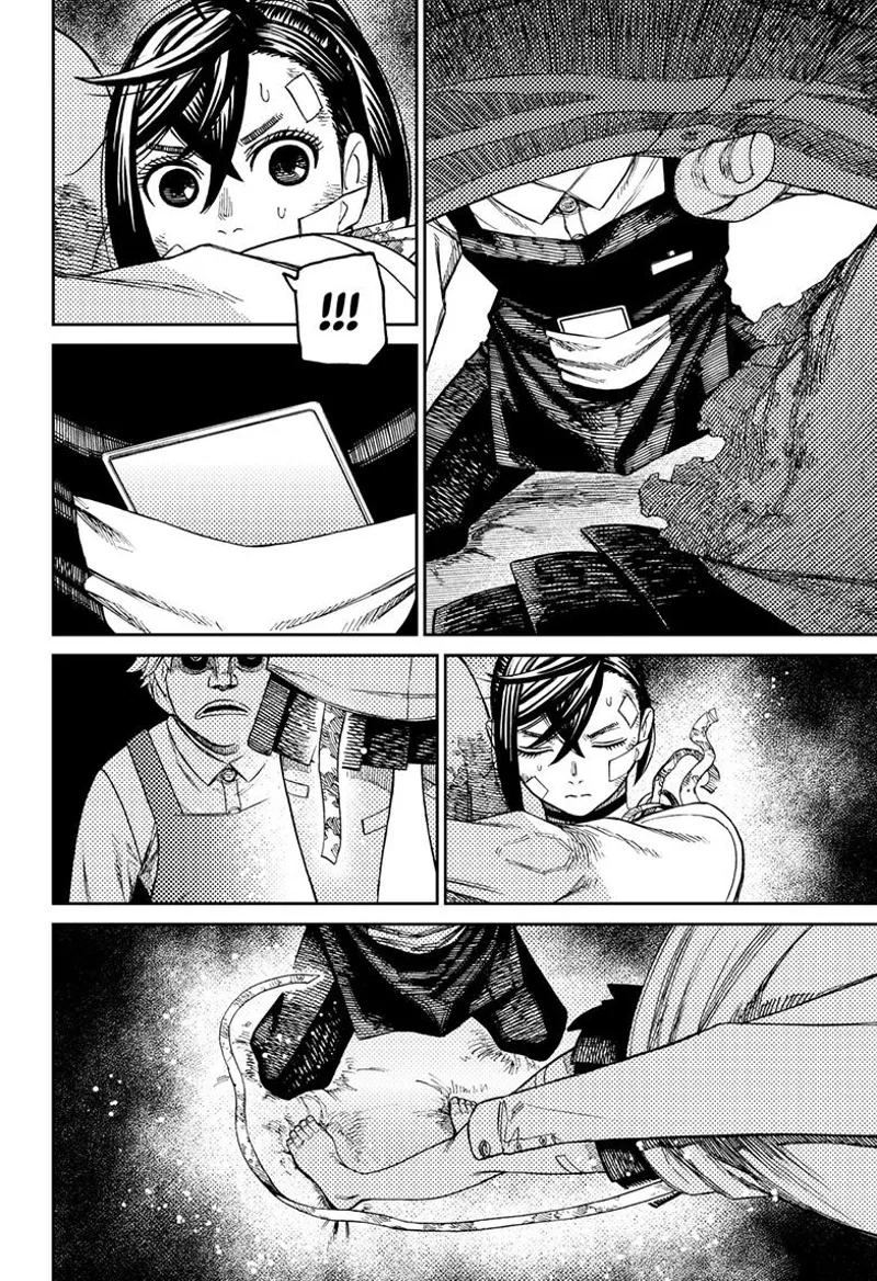 The man speaks into the Serpoian's clothes. Momo uses her powers to get his mirror.