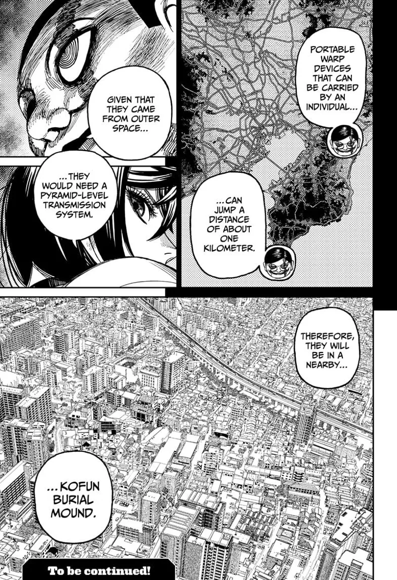 The Serpoian reveals that the enemy must have used the Kofun Burial Mound in the city for their teleportation.
