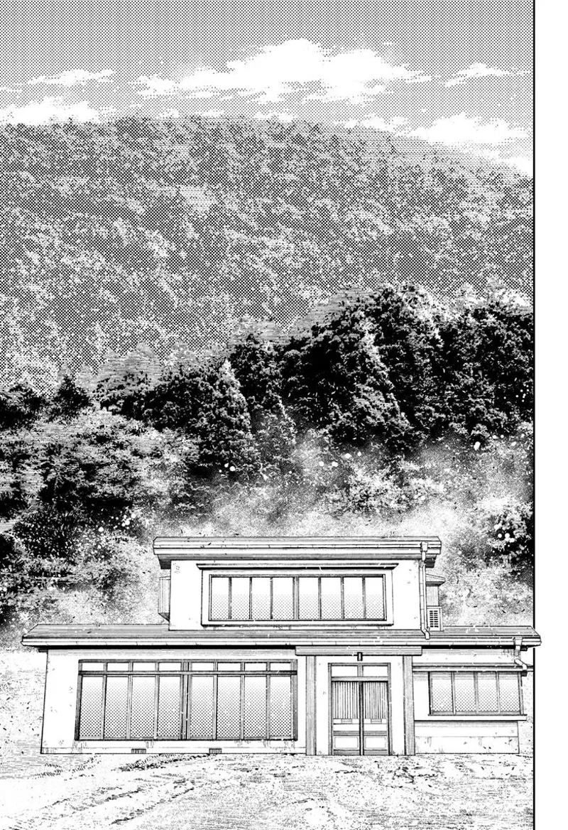 The house vehicle transforms into the house. Trees and mountains stand behind it.