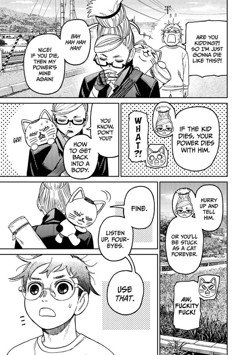 Grandma tells Turbo Granny that if Okarun dies, so are her powers. Turbo Granny helps him learn how to return.