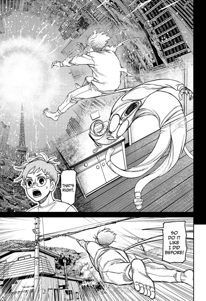 Okarun recalls being pulled in by the telephone. He jumps to the phone lines.